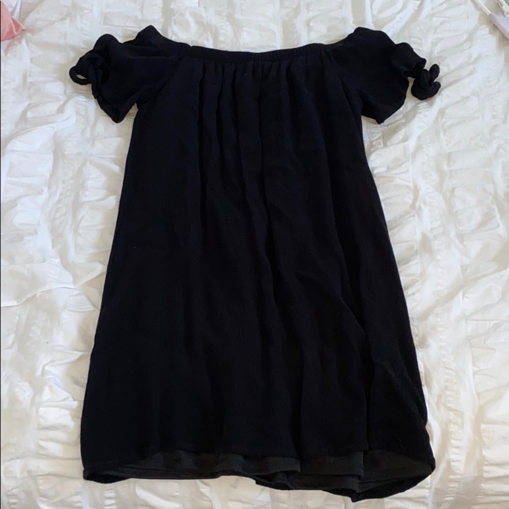 Off the shoulder black dress